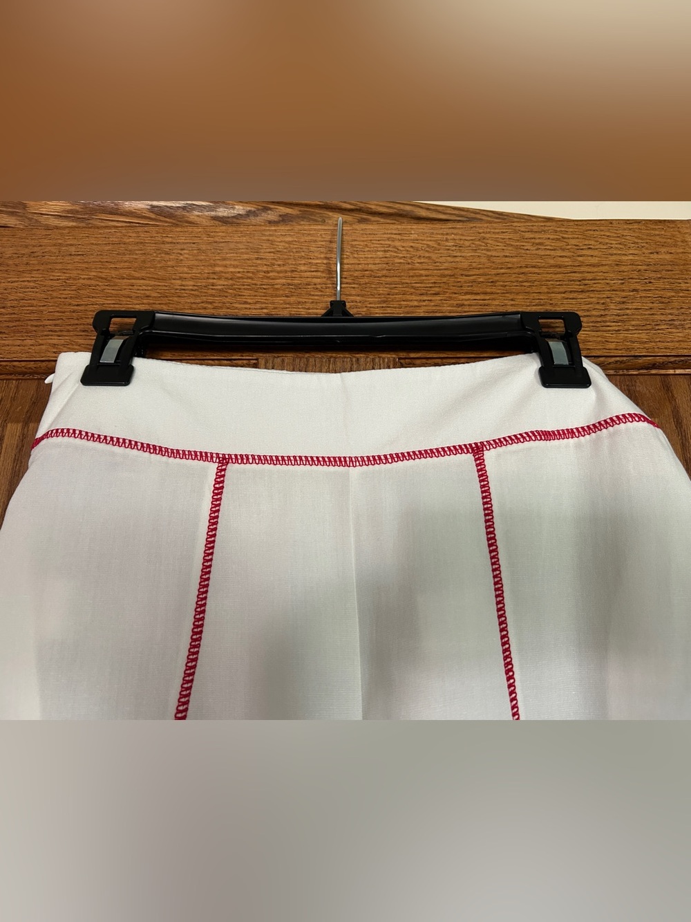 Sleeveless Top & Pant Set, White w/ Orange Piping, Side Zipper & Pockets, NWOT! - Picture 6 of 15